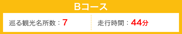 Bコース 巡る観光名所:7 走行時間44分