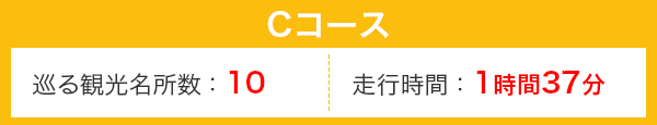 Cコース 巡る観光名所:8 走行時間43分